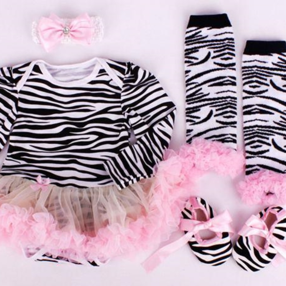 Boutique Animal Print Pink 4pc bodysuit TuTu (L)